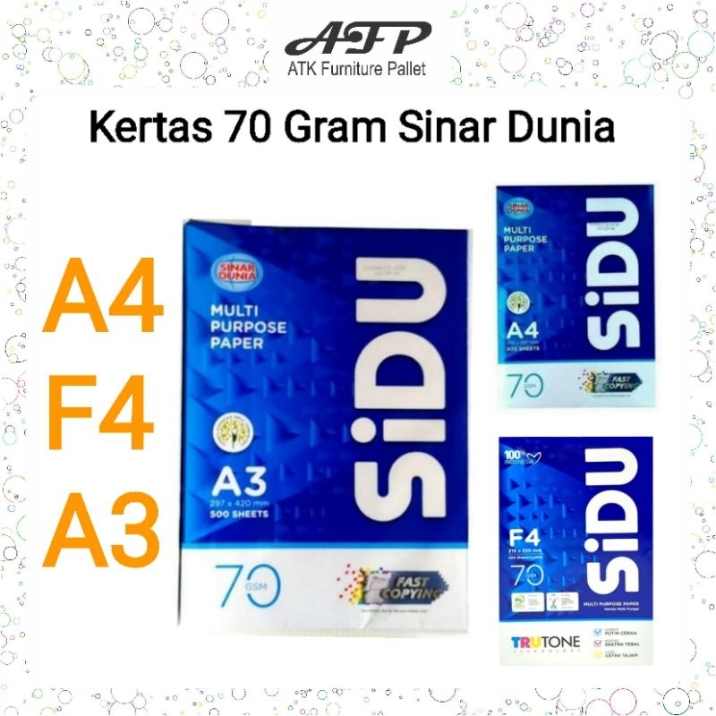 

Kertas HVS A4 F4 A3 70 gram Sinar Dunia Folio