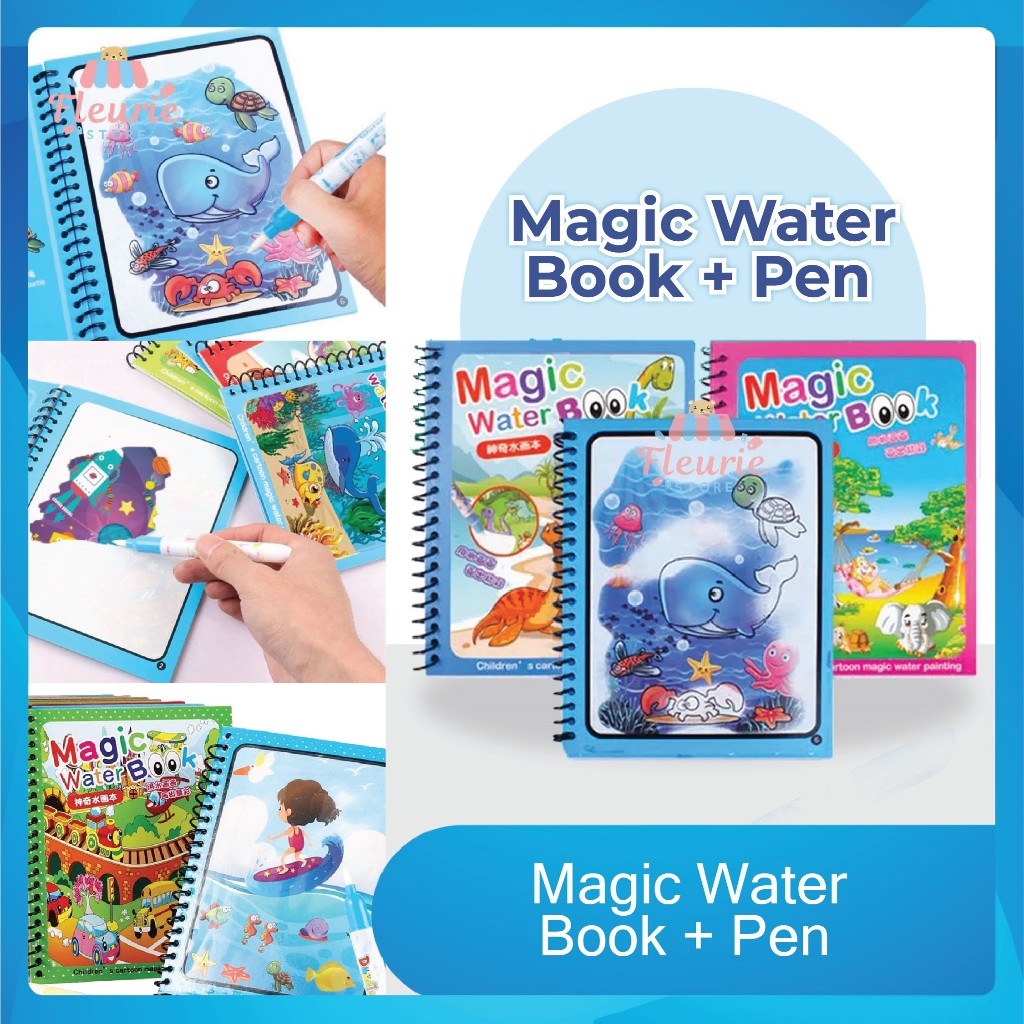 

Magic Water Book + Pen - Buku Gambar Ajaib / Buku Mewarna dengan Air / Buku Sketsa / Buku Mewarnai Ajaib + Pena (Spidol)