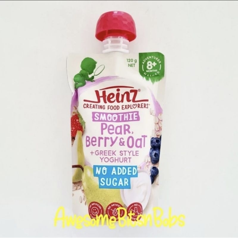 

Heinz 8m+ Smoothie Pear, Berry & Oat + Greek Style Yogurt 120g
