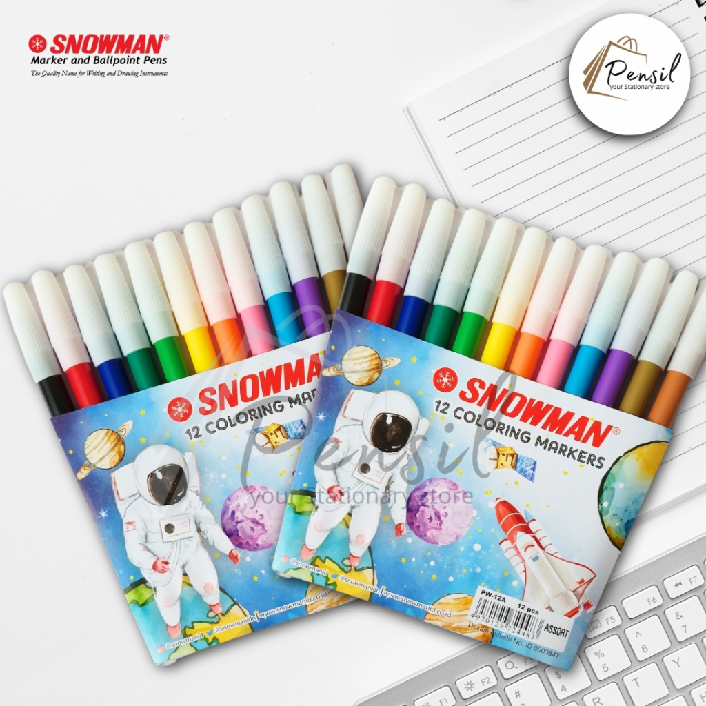 

Spidol Warna Warni Spidol SNOWMAN 12 Warna Coloring marker SNOWMAN