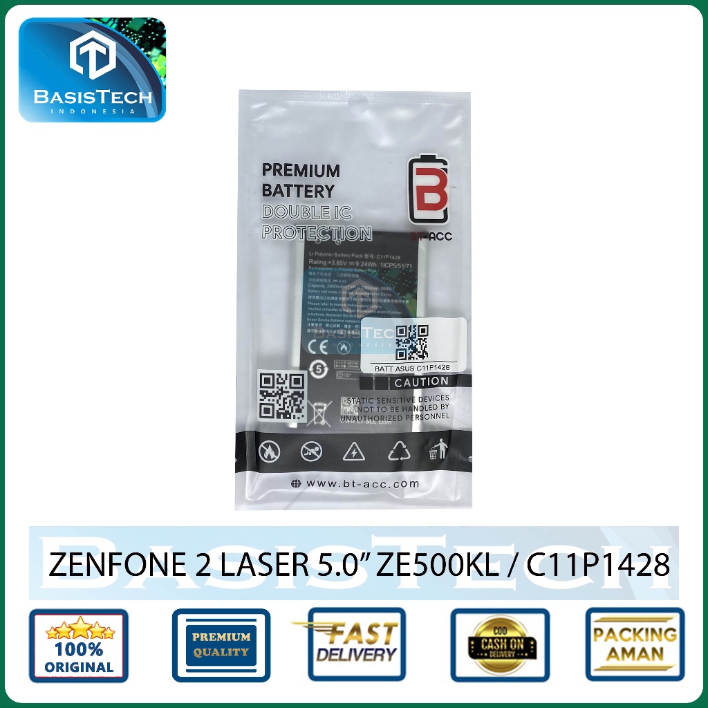 BATERAI ASUS ZENFONE 2 LASER 5.0 ZE500KL C11P1428  - BT-ACC DOUBLE IC POWER PROTECTION