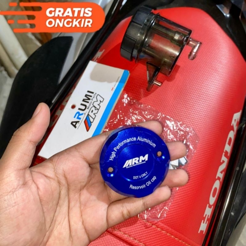 TUTUP TABUNG MINYAK REM ARM BIRU HITAM ORIGINAL