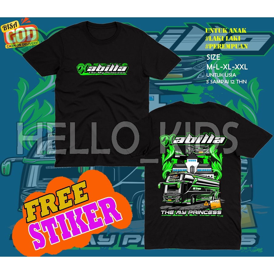 FREE STIKER FREE NAMA BISA COD KAOS BAJU ANAK BUS NABILLA KAOS BAJU ANAK BUS MANIA NABILLA NEW KAOS 