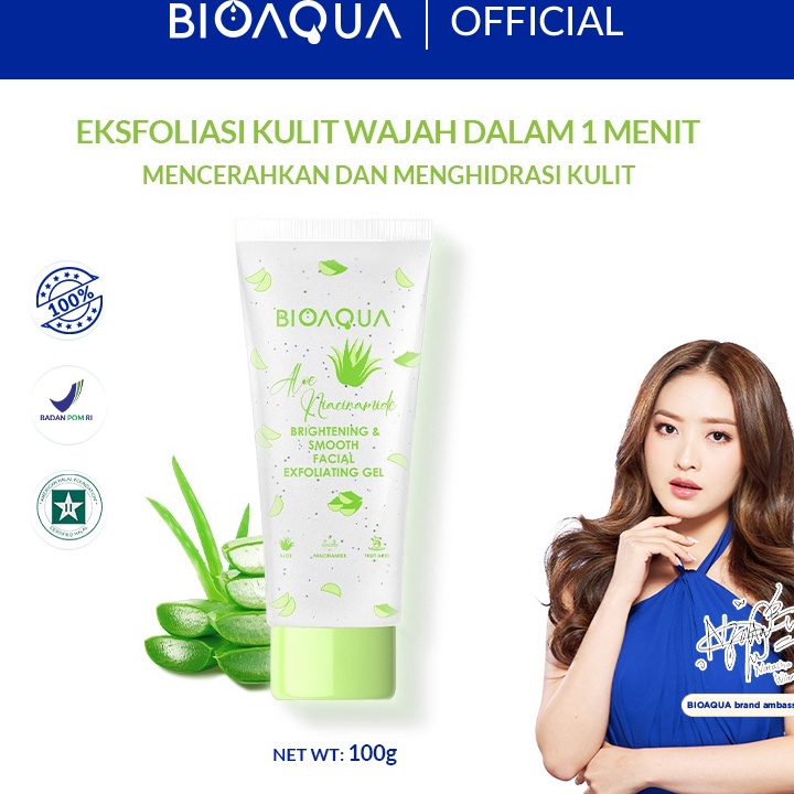 TERBARU BIOAQUA Scrub Wajah Niacinamide Brightening  Smooth Facial Exfoliating Gel 1g  BIOAQUA PEELI