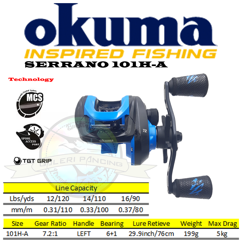 Reel BC Okuma Serrano 101H-A Handle Kiri Baitcasting Reel