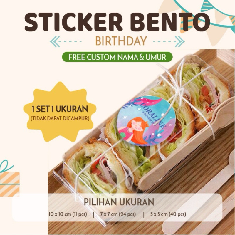 

STIKER BENTO BIRTHDAY - STIKER ULANG TAHUN ANAK FREE CUSTOM NAMA - SBB024