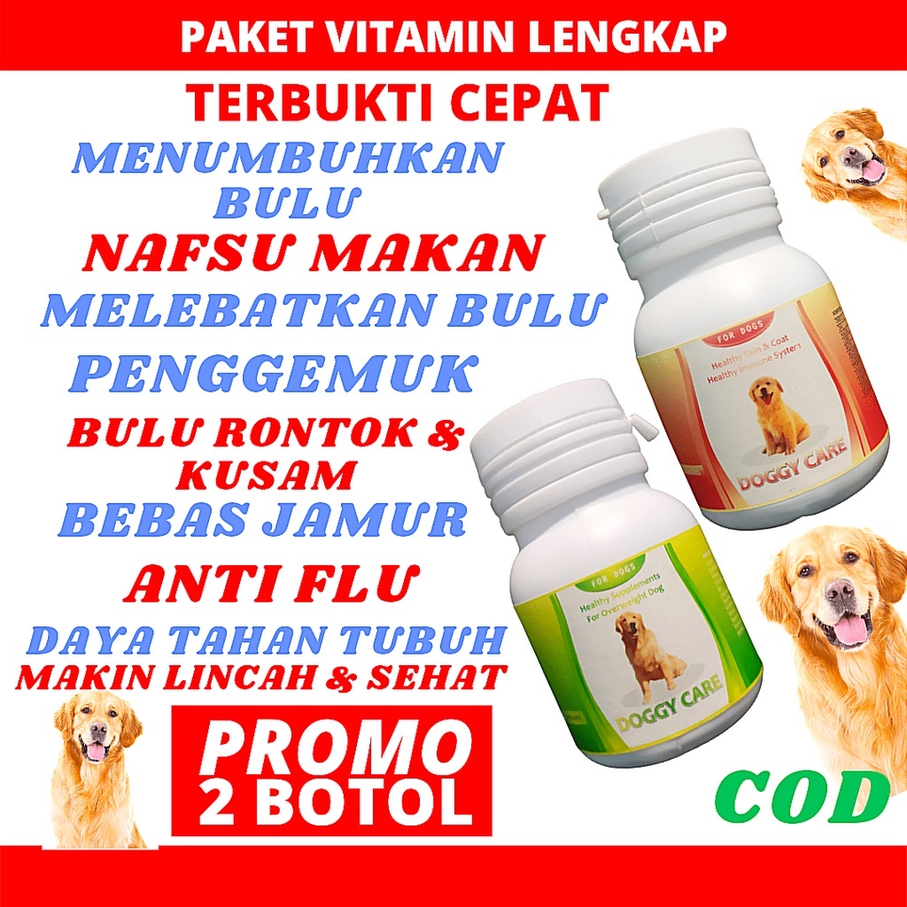 VITAMIN ANJING BULU ANJING NAFSU MAKAN PENGGEMUK ANJING PENUMBUH BULU ANJING OBAT RONTOK BULU ANJING