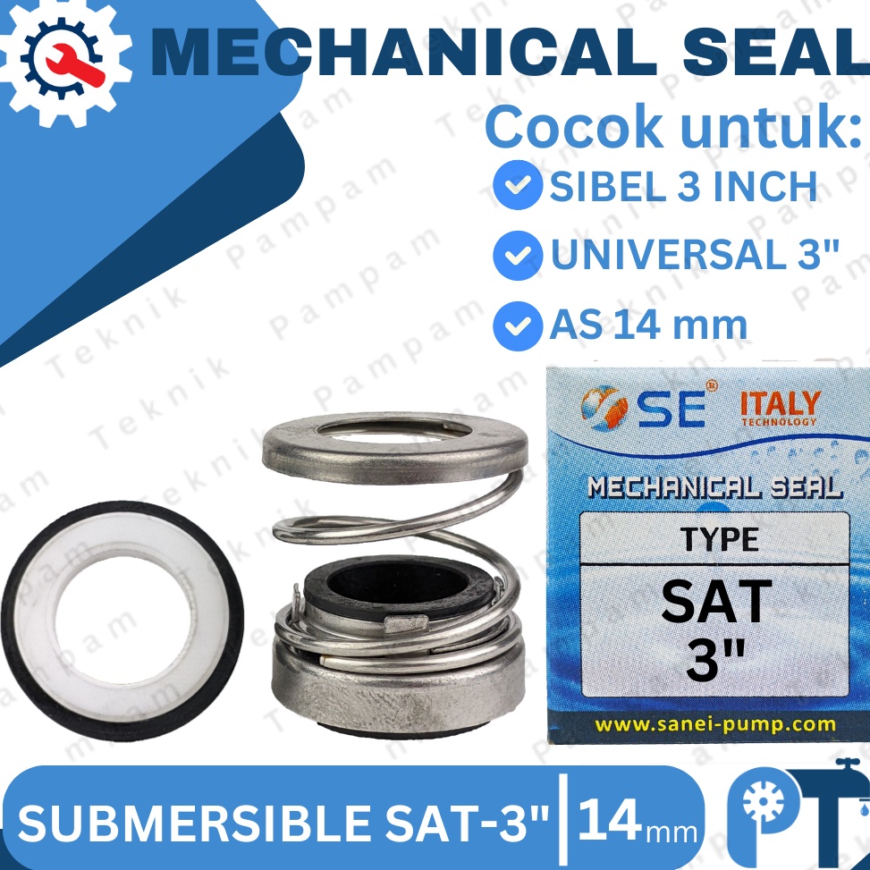 GB MECHANICAL SEAL SATELIT 3  POMPA SUBMERSIBLE 3in SIBEL 3 INCH SANEI  SPAREPART POMPA AIR  Super P