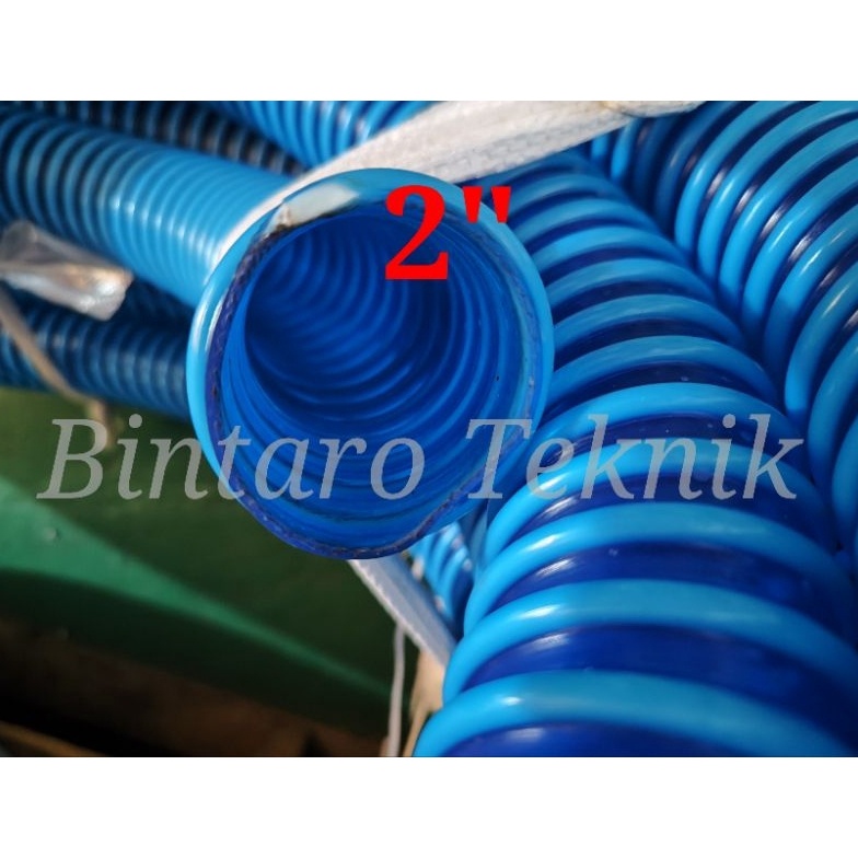 KODE V97A Selang Air 2 Selang Hisap Air 2Inch Selang Spiral Biru 2 Inch Harga Per Meter Berkualitas