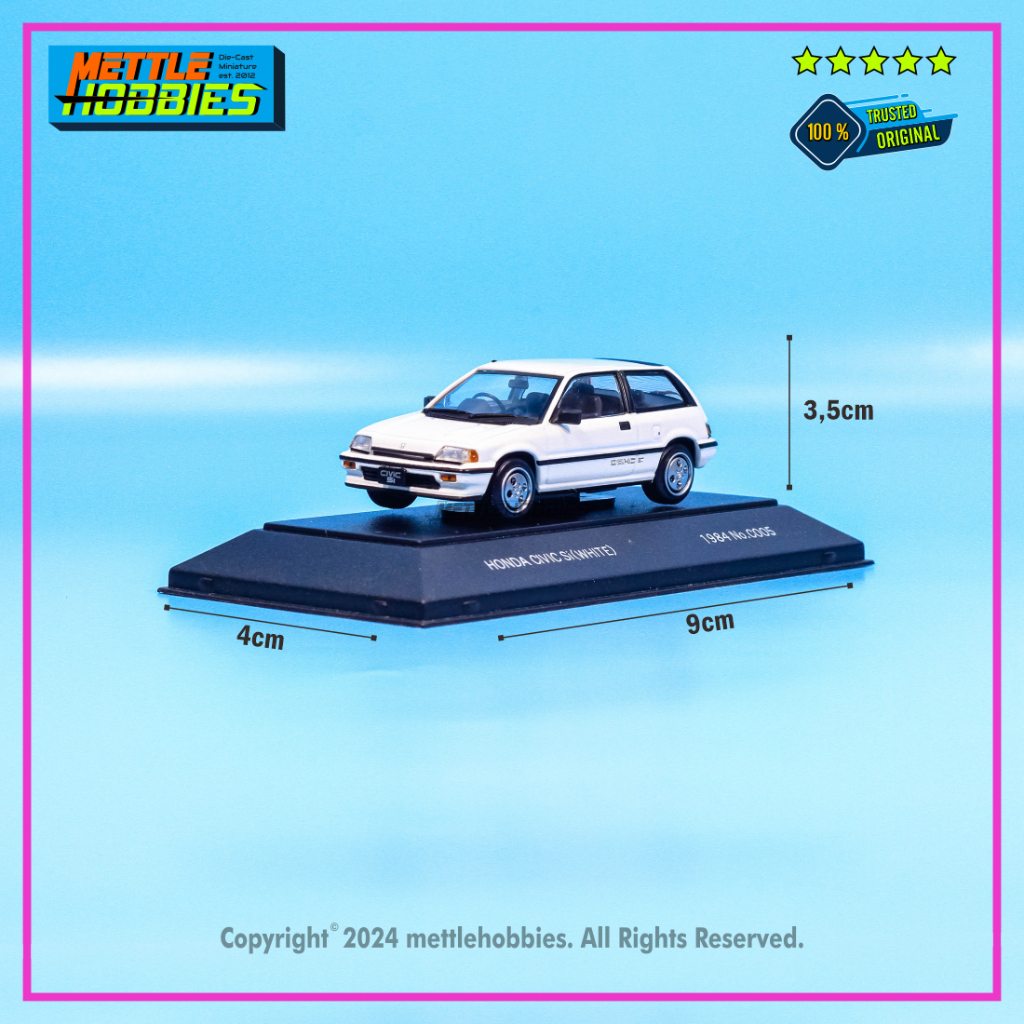 SAPI Model 1984 Honda Civic Si Wonder [ Putih ] Diecast Miniatur Mobil 1:43