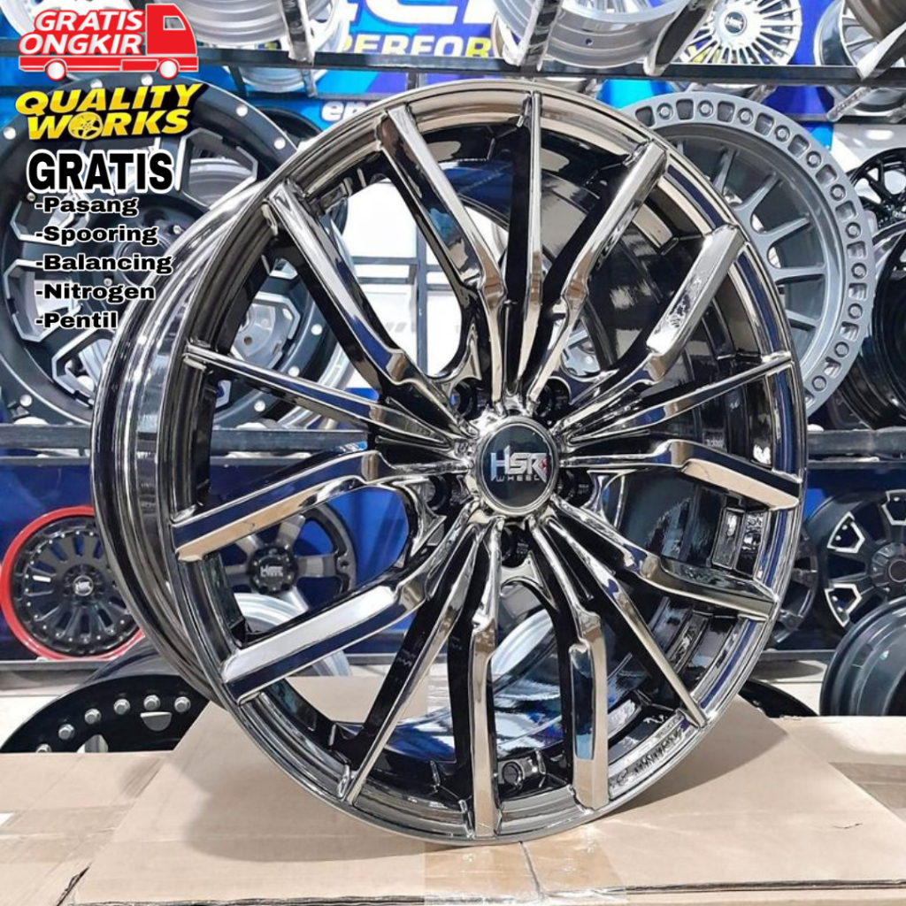 Velg Modifikasi Mobil Honda Hrv, Wrv, Ring 18 Hsr Evokes Black Chrome