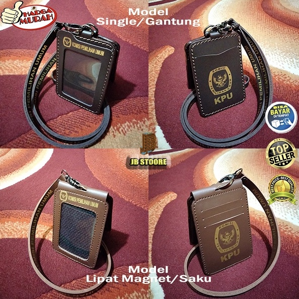

KODE L57S Tempat Id Card KPU Kulit Id Card Holder Kpu Gantung name tag holder kpu tali kulit