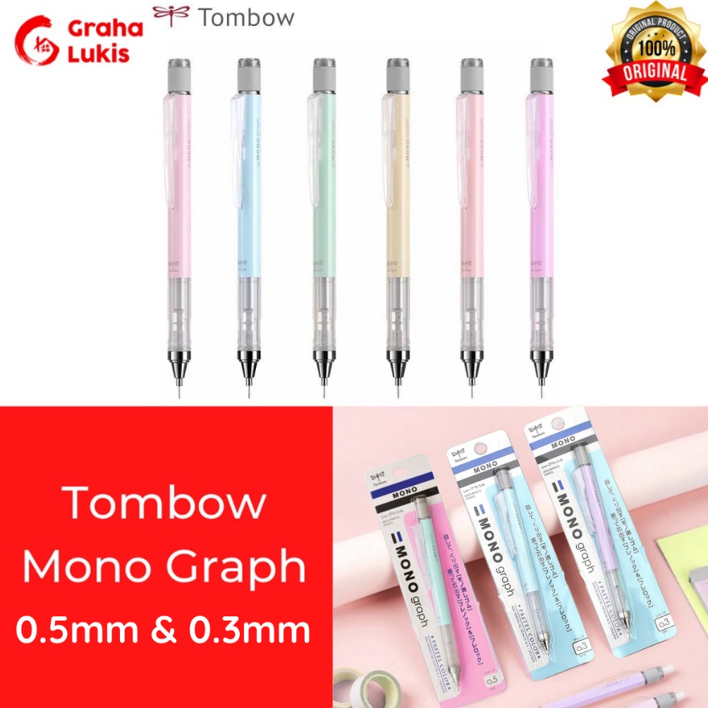 

KODE O14L Tombow Mono Graph Mechanical Pensil Warna Pastel 5mm 3mm