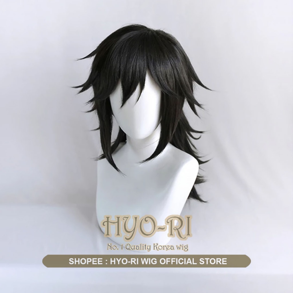HYO-RI WIG : WIG COSPLAY WIG GIYUU TOMIOKA WIG ANIME DEMON SLAYER KIMETSU NO YAIBA WIG TOMIOKA GIYUU