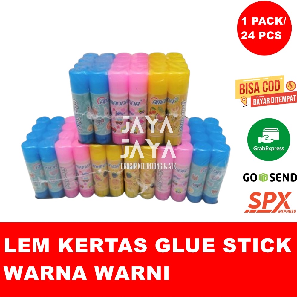 

KODE N56X LEM KERTAS GLUE STICK WARNA WARNI ISI 24 BATANG MONTANA AMANDA Non Toxic