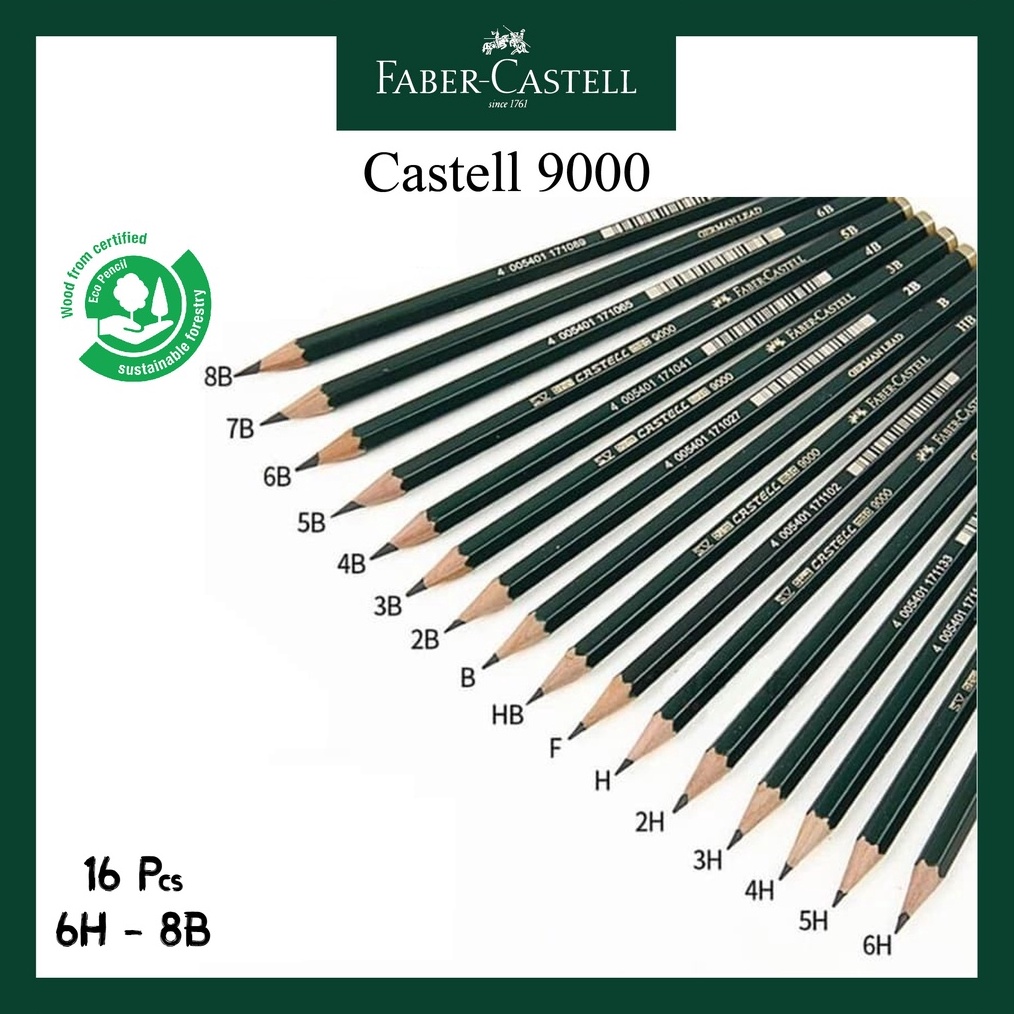 

KODE D2R Paket Pensil 6H 8B Faber Castell Lengkap H HB F B 2H 3H 4H 5H 6H 2B 3B 4B 5B 6B 7B 8B 16pcs Komplit Limited Edition