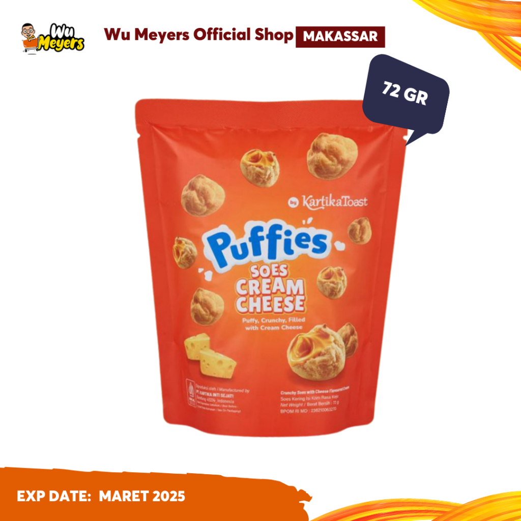 

KT Kartika Toast Puffies Cream Cheese 72g - Kue Soes Isi Krim Keju - Wu Meyers Makassar