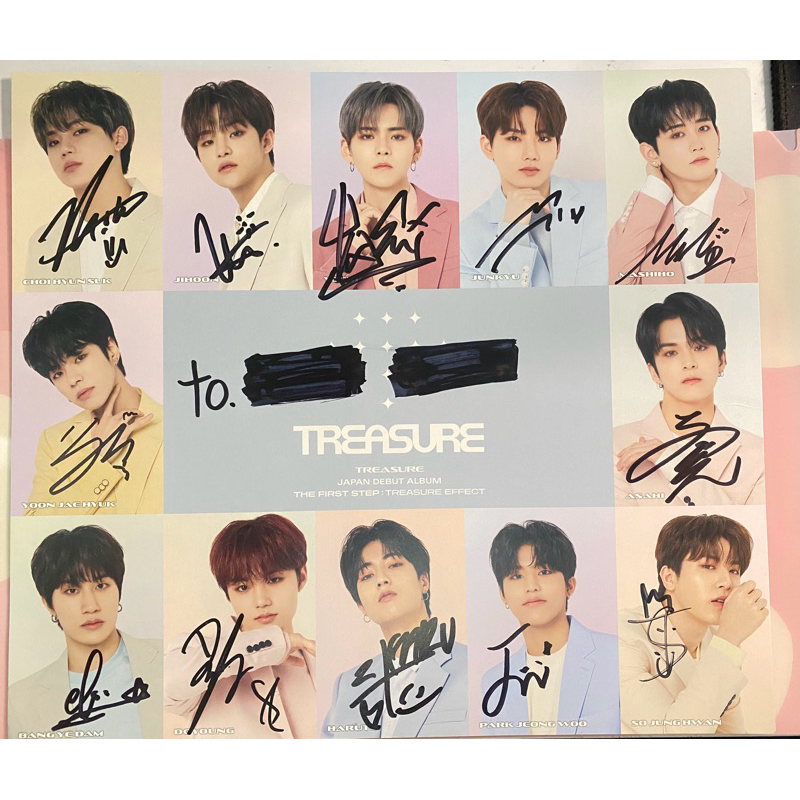 (READY STOCK) TREASURE SIGNED POSTER SHARING BEAUTIFUL OFFICIAL YEDAM MASHIHO JUNGHWAN YOSHI DOYOUNG