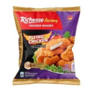 

NUGGET RICHEESE FACTORY FLYING CHICKEN GOLD SERIES 500GR HALAL