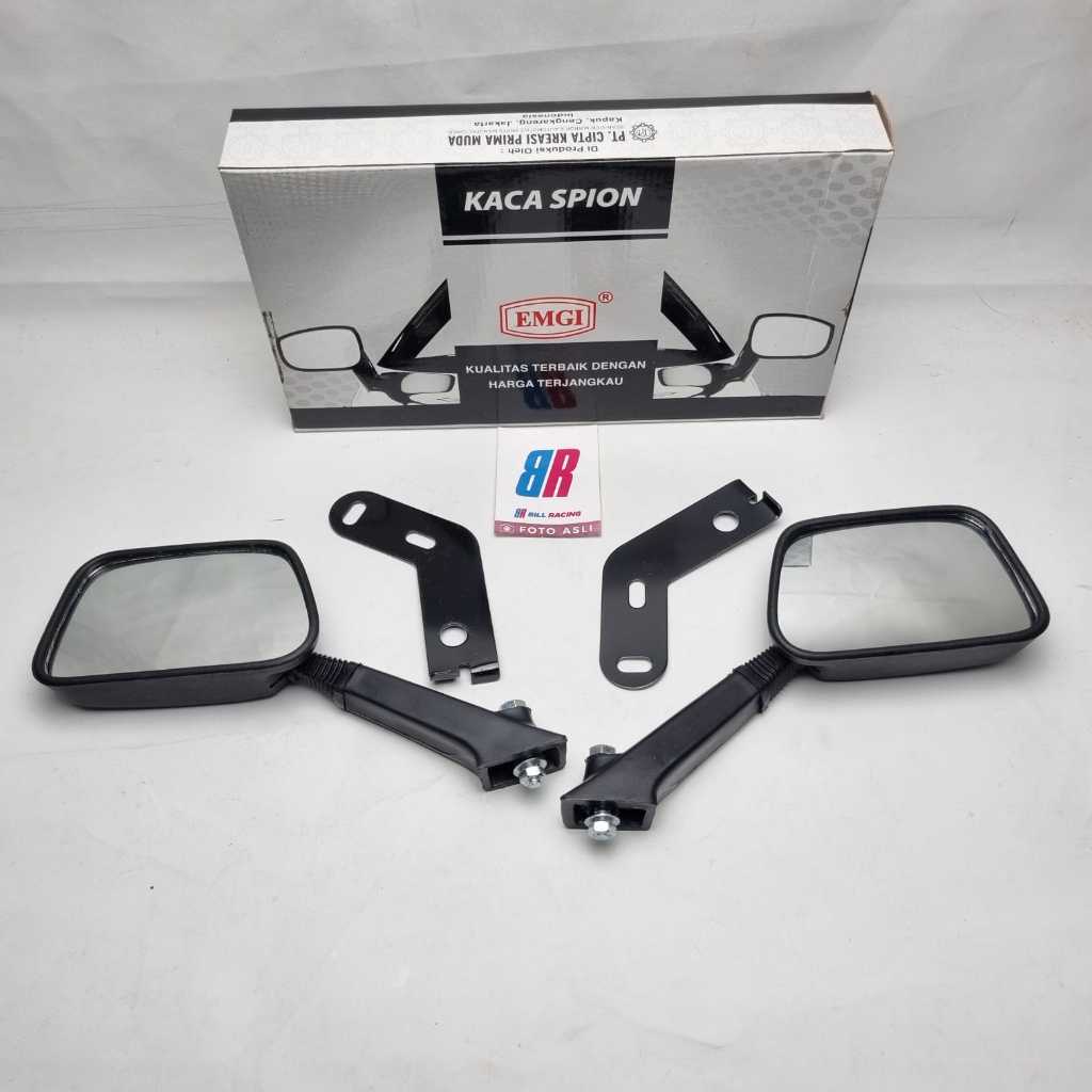 KACA SPION VESPA PX-150 PX150 + PLAT KACA ORI EMGI SEPASANG