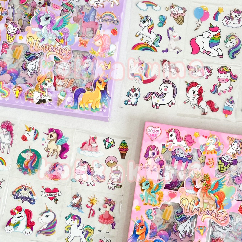 

( LLM ) UNICORN My Little Pony Sticker Box 2D Dekorasi Anak Perempuan Journal Aesthetic