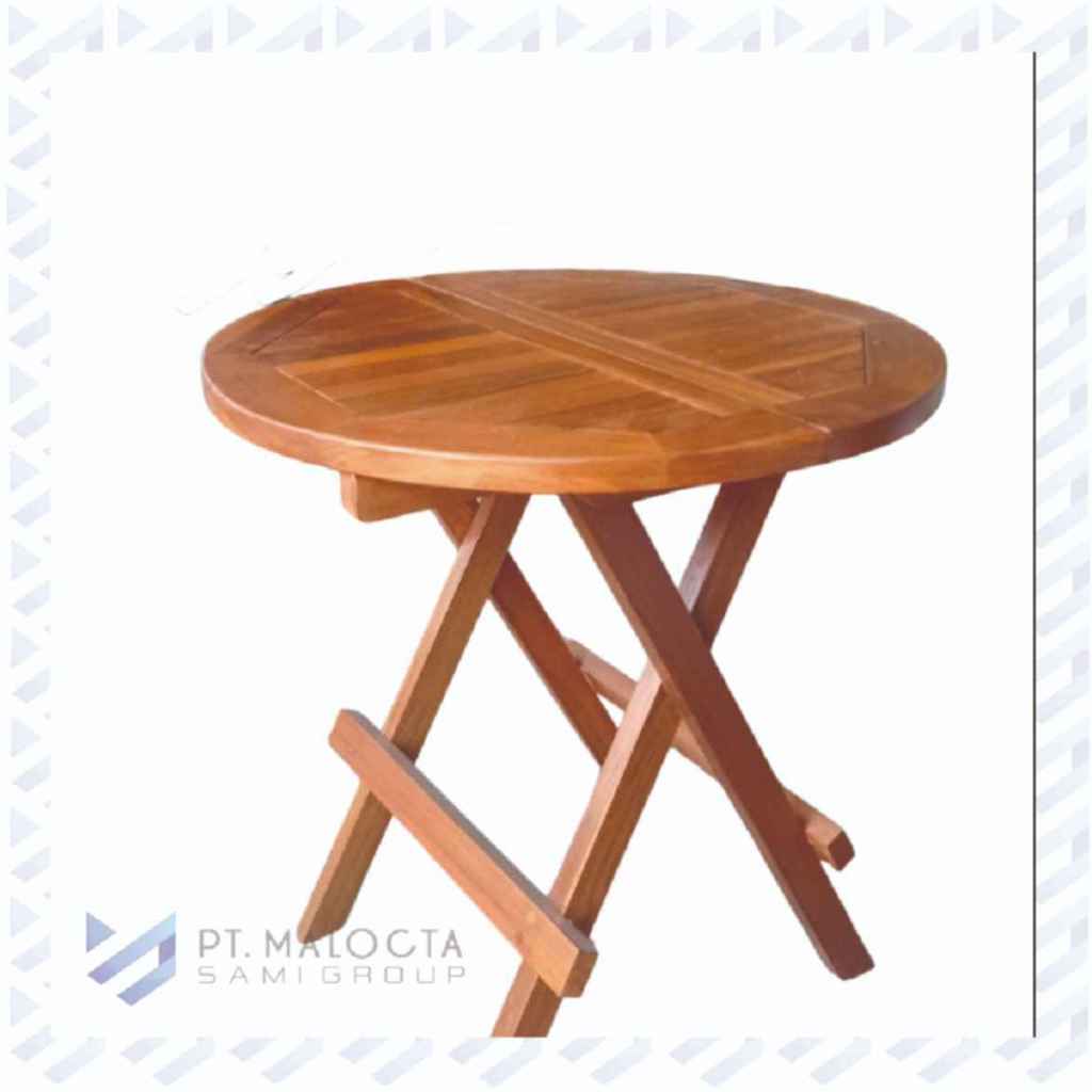 Meja Piknik Meja Lipat Meja Bulat Kayu jati Asli Jepara Furniture