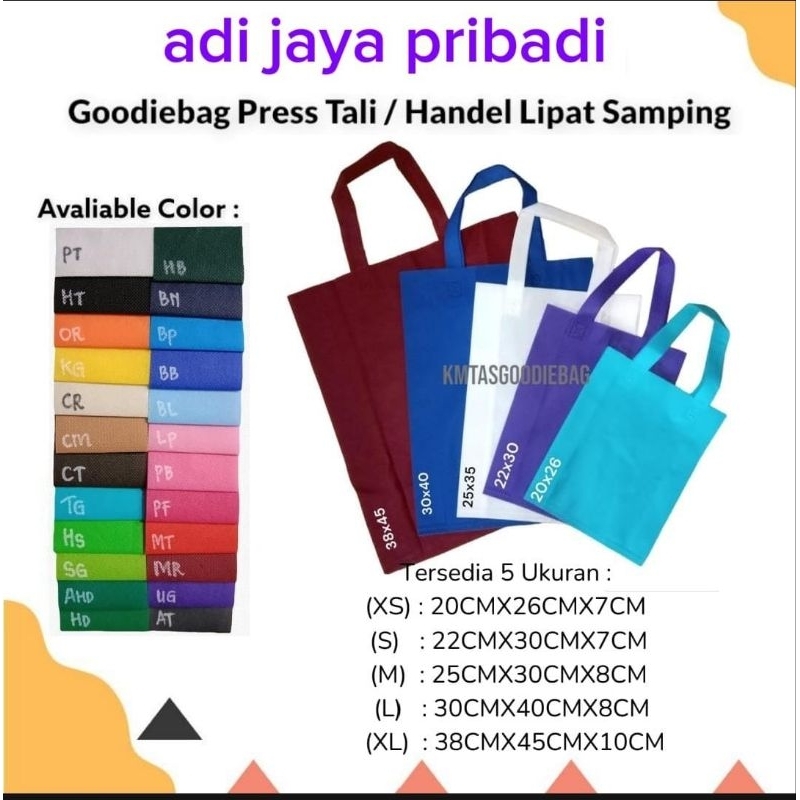 

goodiebag pres tali/handel lipat samping