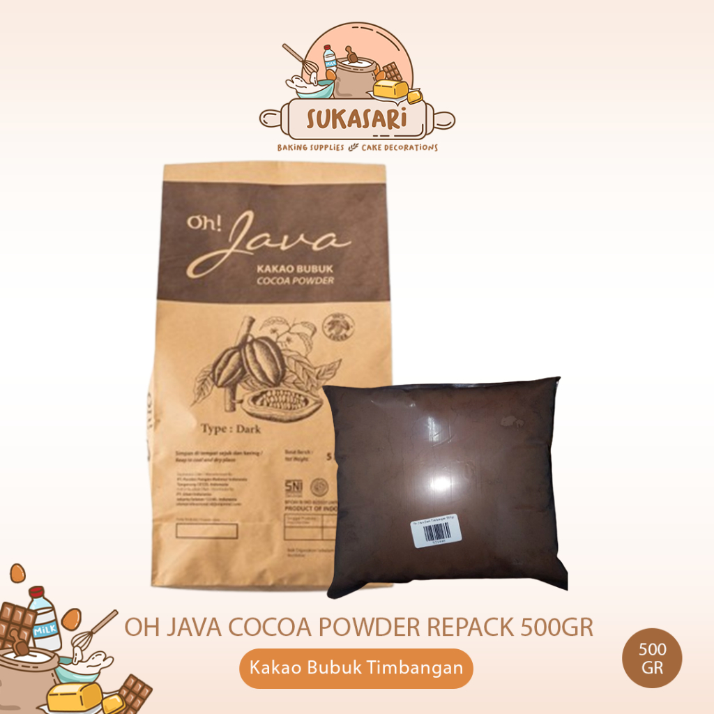 

Oh! Java Cocoa Powder Dark timbangan 500gr Bubuk Kakao oh java