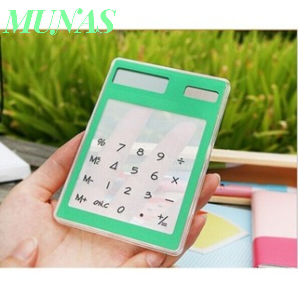 

MUNAS Kalkulator 8 Digit Mini Aesthetic Calculator Mini Portable Ultra Tipis Transparan L Touchscreen Kalkulator Kecil Tenaga Surya Simple Untuk Sekolah Dan Kantor
