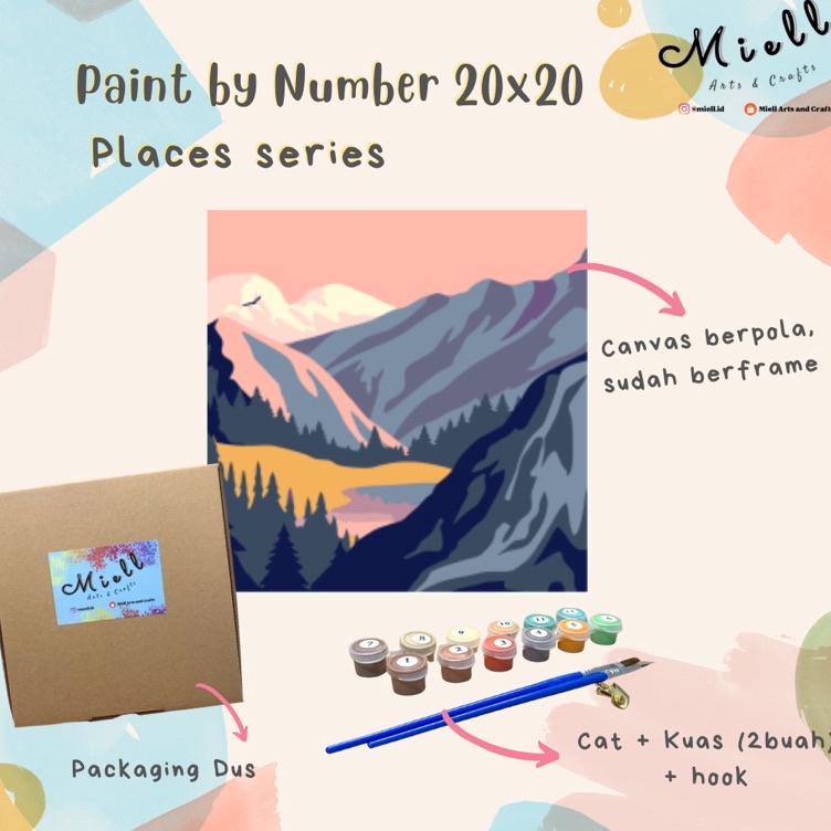 

KODE I83O PAINT BY NUMBER 2x2 PLACES SERIES DIY PAINTING BY NUMBER KANVAS LUKIS 2cmx2cm WOODEN FRAME BINGKAI KAYU