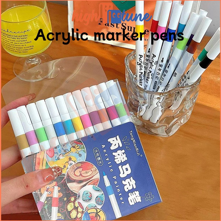 

KODE T29Q Hightune Spidol Akrilik Acrylic Marker Set 12243648 Warnas Paint Marker DIY Painting Tahan Air Pulpen Warna