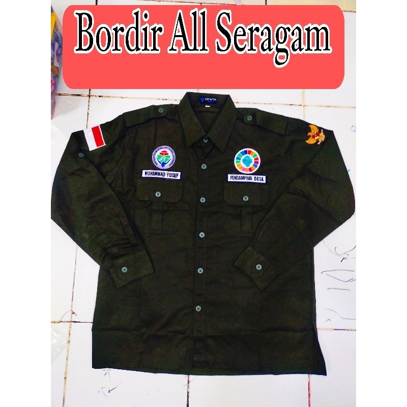 bisa satuan kemeja kemendes bordir lengan panjang dan pendek seragam kemendes baju kemendes pakaian 
