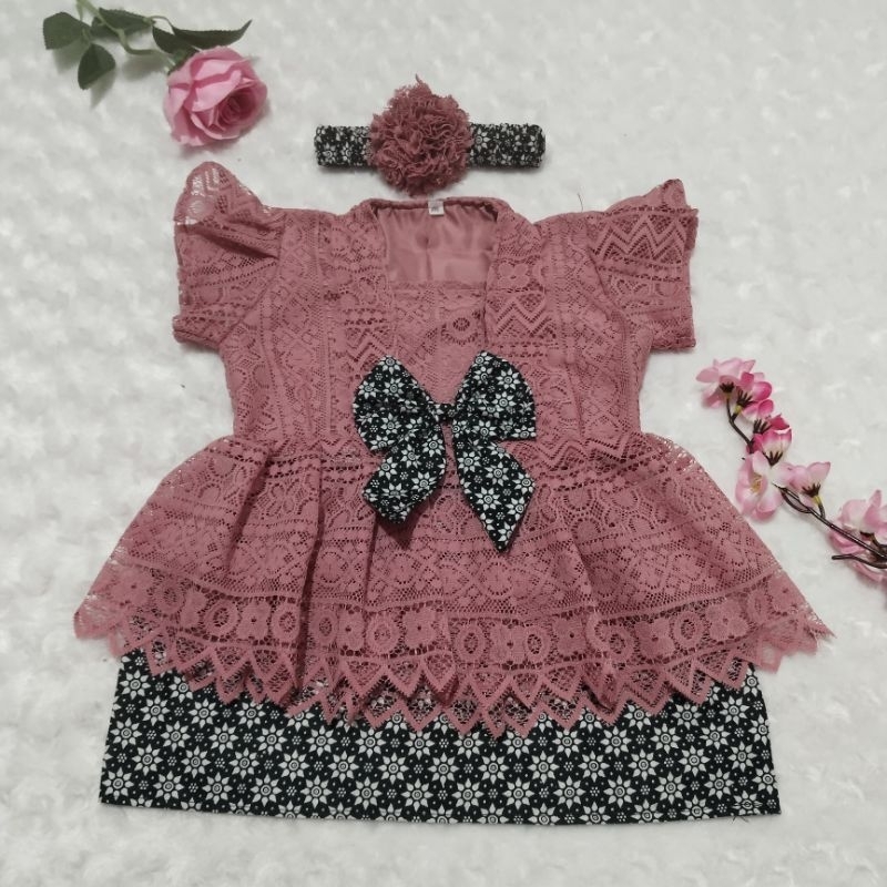 REAL PICT KEBAYA BAYI / KEBAYA ANAK / KEBAYA BAYI PEREMPUAN pink