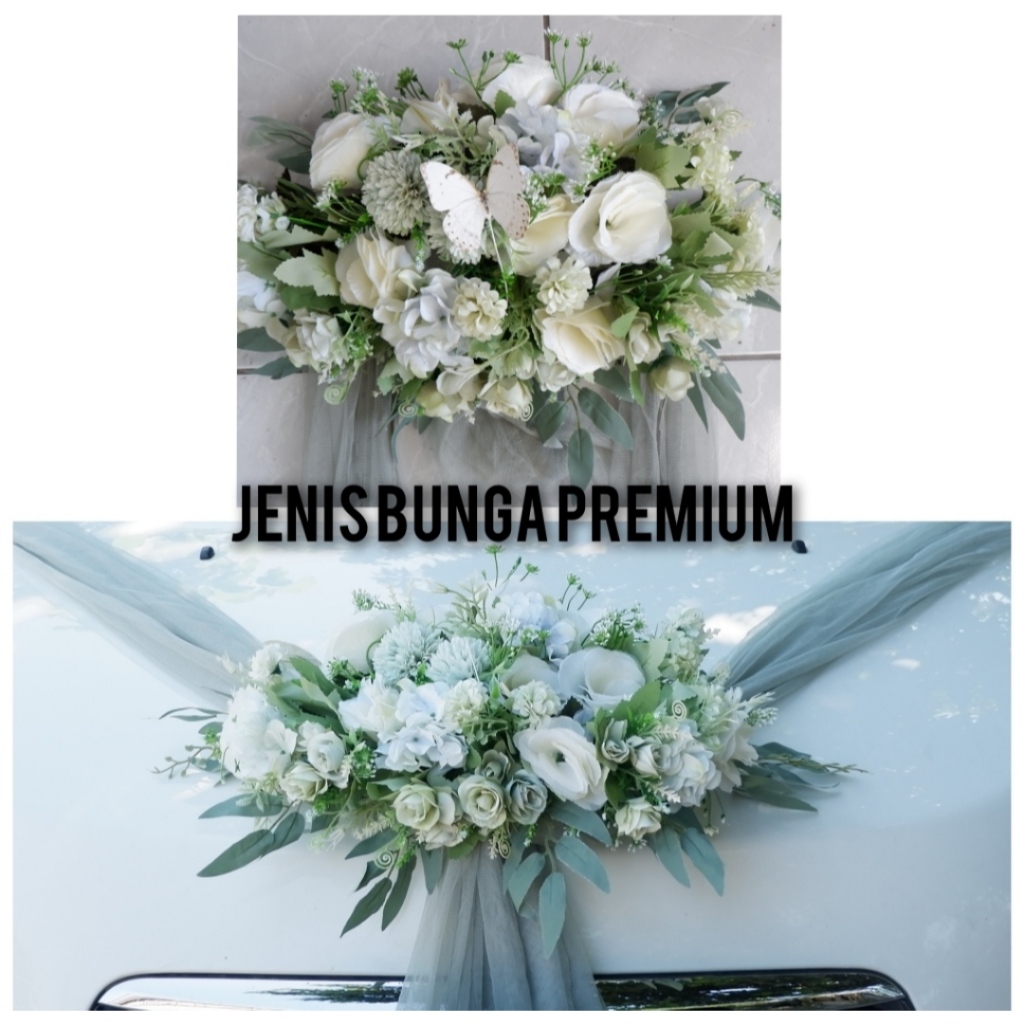 BUNGA MOBIL PENGANTIN HIASAN DEKOR MOBIL PENGANTIN / DEKORASI MOBIL PENGANTIN / HIASAN MOBIL AST