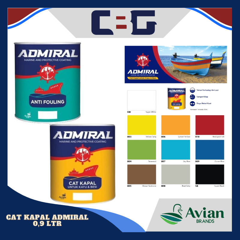 CAT AVIAN ADMIRAL CAT KAPAL ANTI FOULING & WARNA
