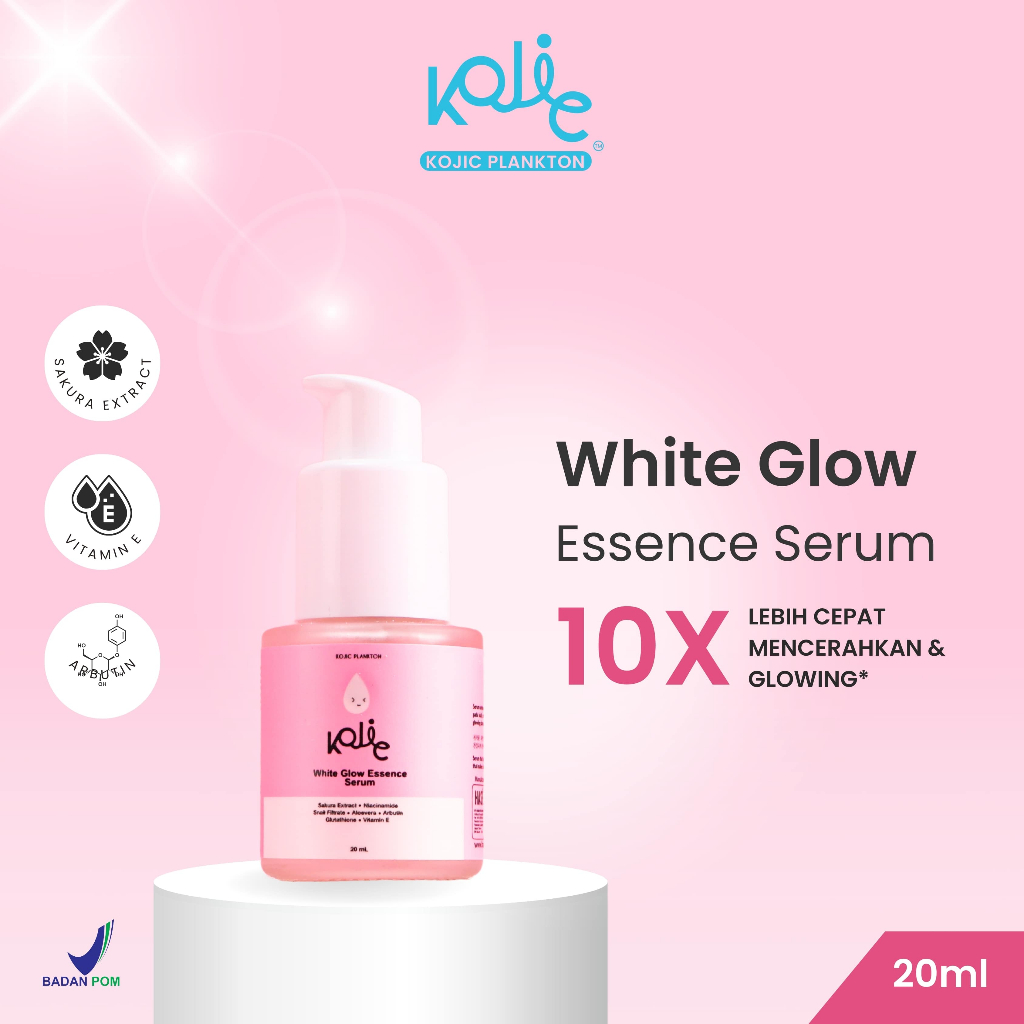 Kojic Plankton White Glow Serum 20ML untuk Wajah Kusam