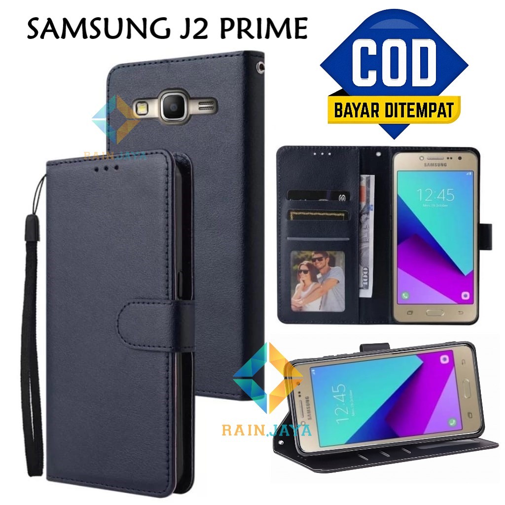 CASING HP SAMSUNG J2 PRIME MODEL FLIP BUKA TUTUP FLIP WALLET PREMIUM