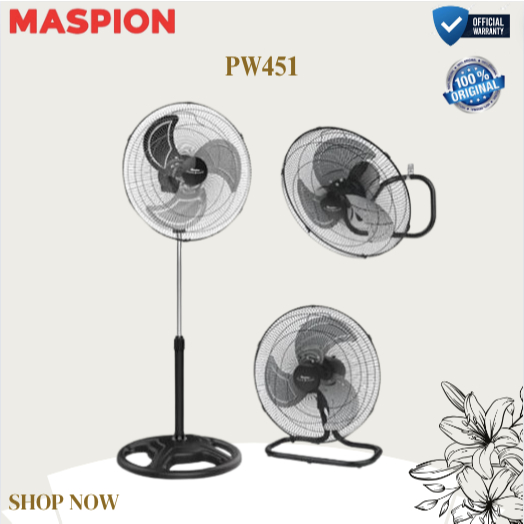 MASPION KIPAS ANGIN POWER FAN PW451 3IN1/PW451/PW-451/KIPAS ANGIN 18"/ORIGINAL MASPION/GARANSI RESMI