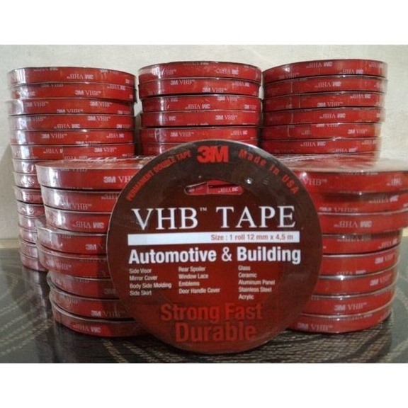 

KODE Y9I5 Isolasi Bolak Balik Double Tape 3M VHB 12 24 Merah Original Made in USA 12mm 24mm