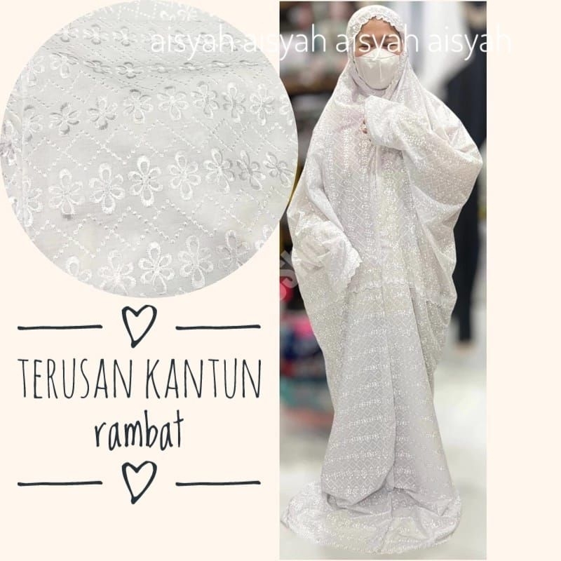 Mukena terusan katun jepang