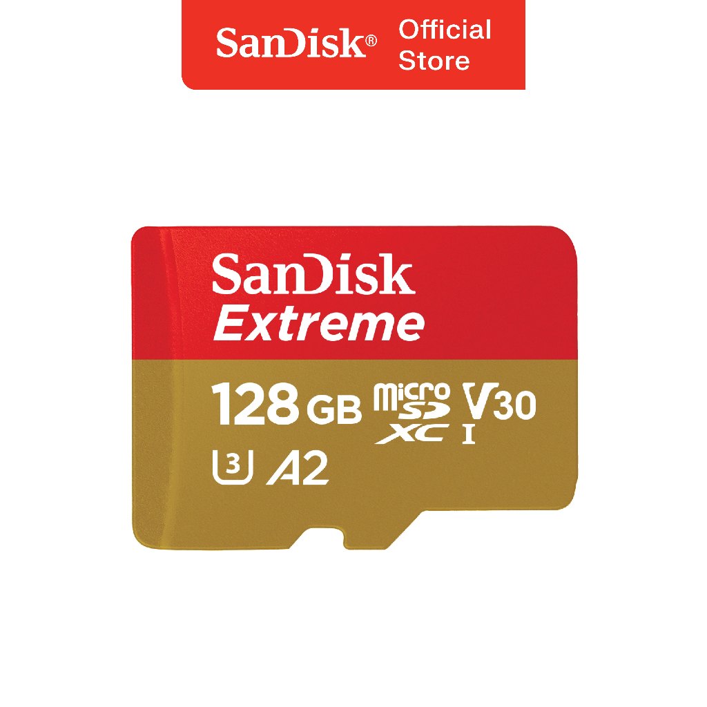 Sandisk Extreme Micro SDXC UHS-I U3 A2 V30 190MB/s - 128GB - 4K UHD Drone