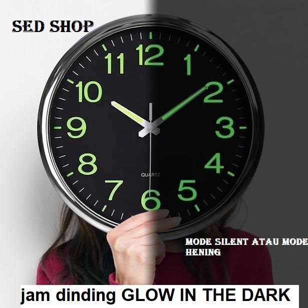 SED Jam dinding import glow in the dark / Jam dinding aesthetic 30CM / Jam dinding tempel / jam dind