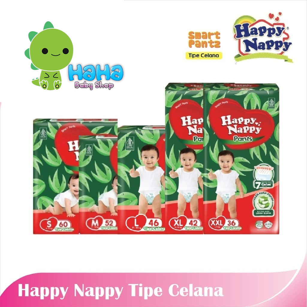 Happy Nappy Pants JUMBO S60 / M52 / L46/ Xl42 / XXL 36 diapers pants popok celana