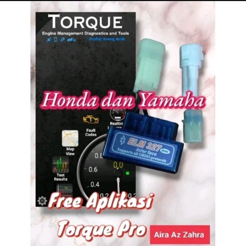 TWRMURAH Paket scanner motor injeksi OBD2 untuk motor injeksi honda dan yamaha