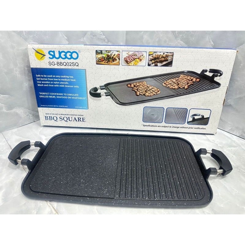 Suggo BBQ Long Grill Pan, Wajan Panggangan BBQ Panjang Anti Lengket