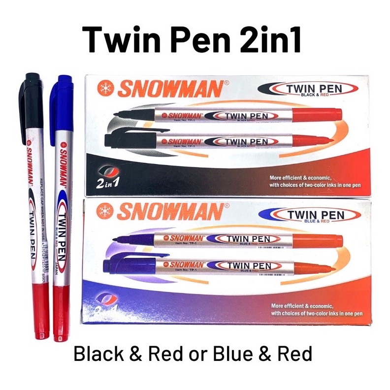 

KODE D49B SATU KOTAK 12 PCS SPIDOL TWIN PEN SNOWMAN