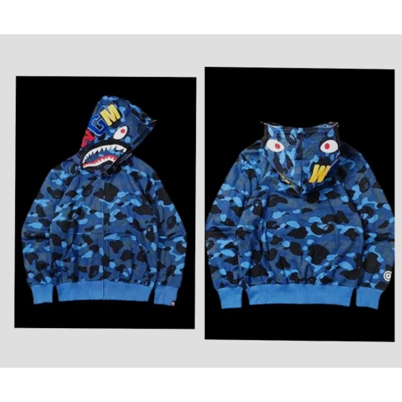 Hoodie Bape Camo Shark WGM Size XL Second