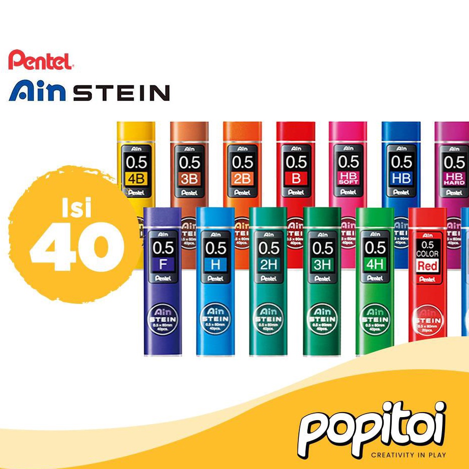 

KODE Q2H Pentel Ain Stein Mechanical Pencil Lead Refill 5 mm isi 4 isi pensil cetek