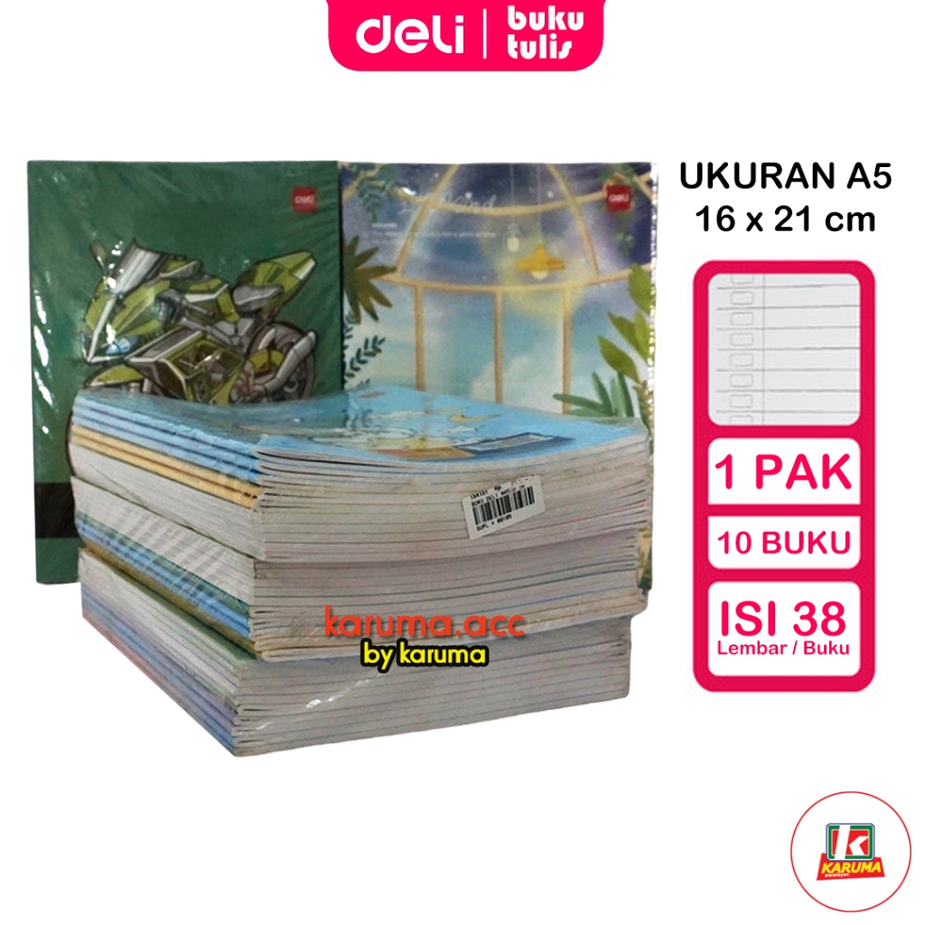 

Buku Tulis Sekolah | Deli Buku Tulis Sekolah Ukuran A5 38 Lembar 1 Pack Isi 10