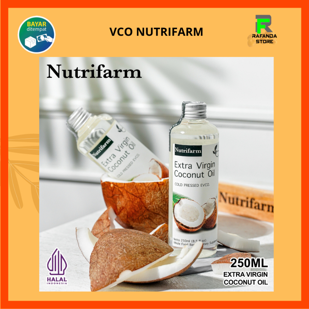 

VCO EXTRA VIRGIN COCONUT OIL 250ML NUTRIFARM / VIRGIN COCONUT OIL 250ML / VIRGIN COCONUT OIL COLD PRESSED / VIRGIN COCONUT OIL RAMBUT